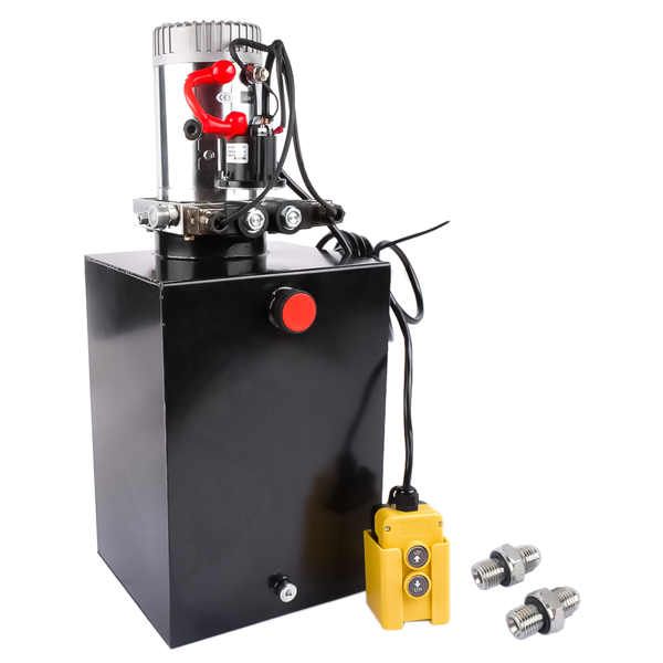 A3 液压泵 20 Quart Double Acting Hydraulic Pump 12V DC Dump Trailer Hydraulic Power Unit-2