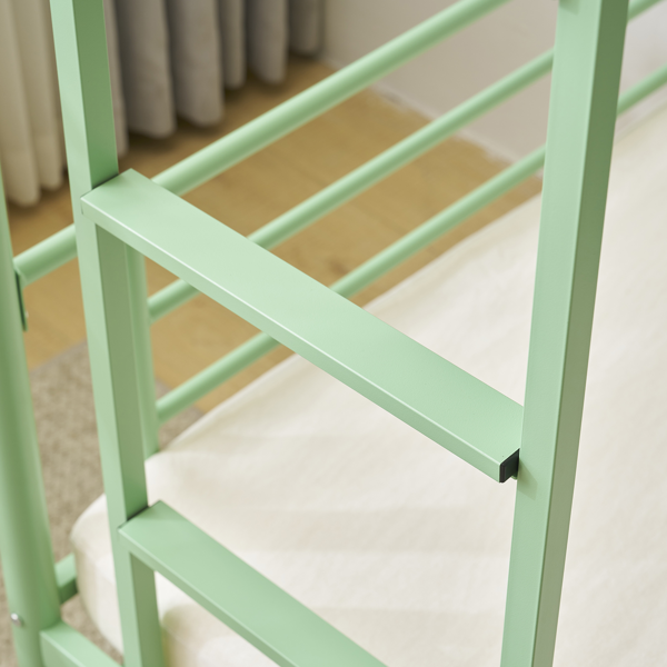 【同款编码：16810825】青色 Twin 双层圆立柱横管护栏竖直梯 铁床 美国-3