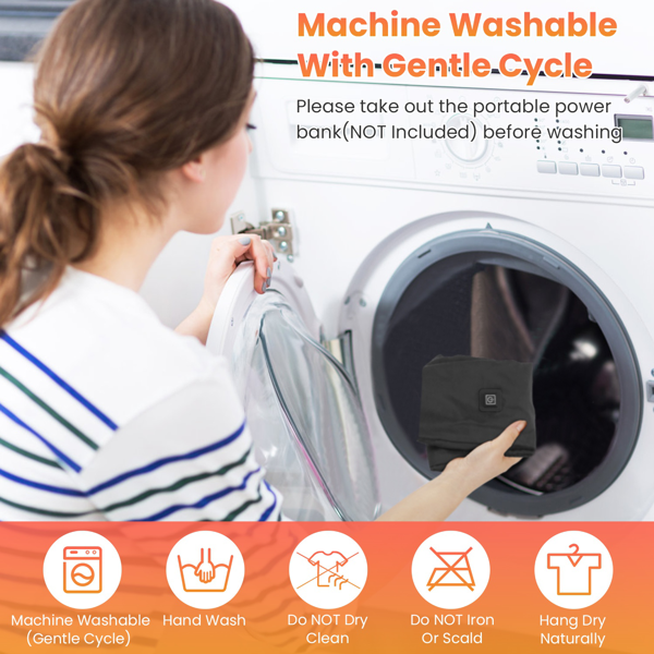 （物流随机发，自提可发加拿大）-加热颈围  暖感加热围巾，USB电源供电，3档温控模式，柔软亲肤可机洗，冬季露营/钓鱼必备-5