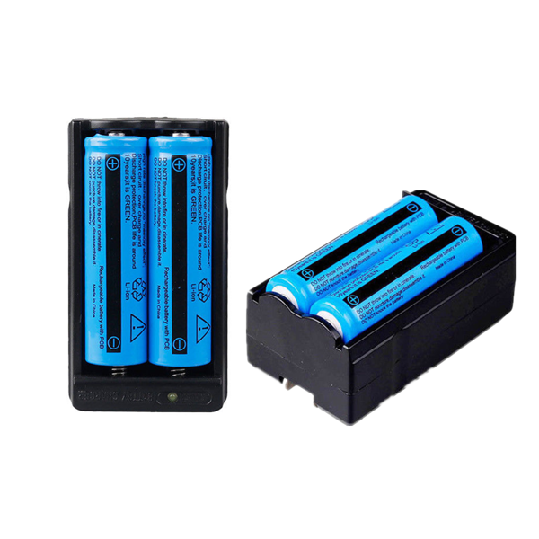 （2套）2块3000mah 18650可充电电池+ 1个双充电器套装，适用于手电筒和头灯(TK/TMEU下自提)-7