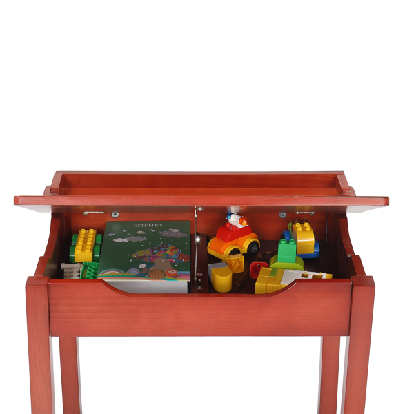 可收纳 长方形 桌面可收纳 深咖色 学习桌椅 儿童桌椅 现代 适用于3岁以上 59*40.5*55cm P2密度板 1se-7