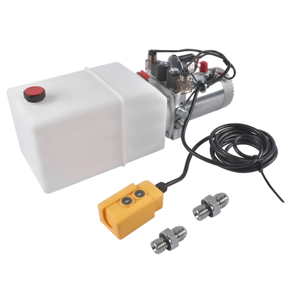 液压泵 6 Quart Double Acting Hydraulic Pump 12V Replacement for Dump Trailers SAE#6-6