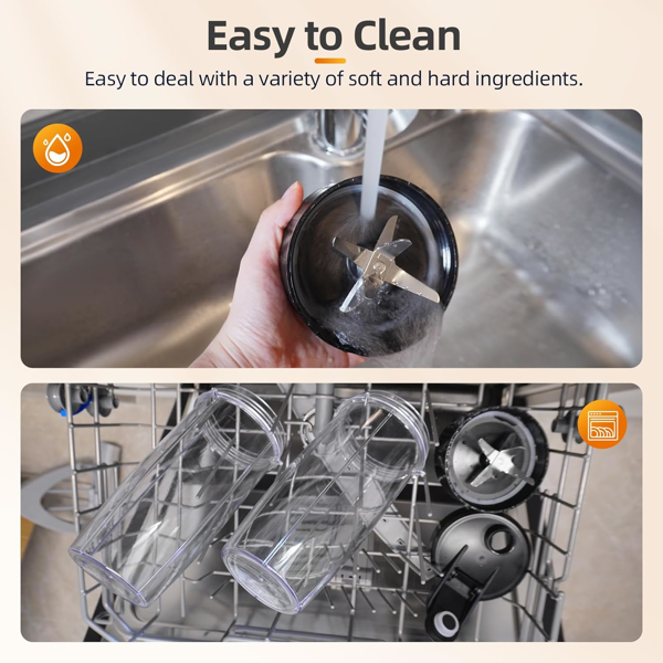 冰沙搅拌机，适用于制作冰沙、奶昔和营养萃取的个人搅拌机，配备不含 BPA 的便携式外带瓶（亚马逊禁售）-3