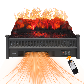 美规 SF231-23W 120V 1400 23寸 壁炉 黑色 铁皮 无外框嵌入式壁炉/假柴/发热丝/配遥控器 带WIFI/定时/调温/5档明亮度/多彩6色火焰