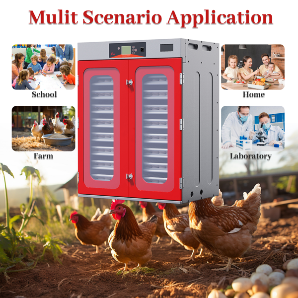 1000枚鸡蛋孵化柜，带自动翻蛋和数字温度控制，大型商用家禽孵化柜，适用于鸡、鸭、鹅、鹌鹑蛋-11