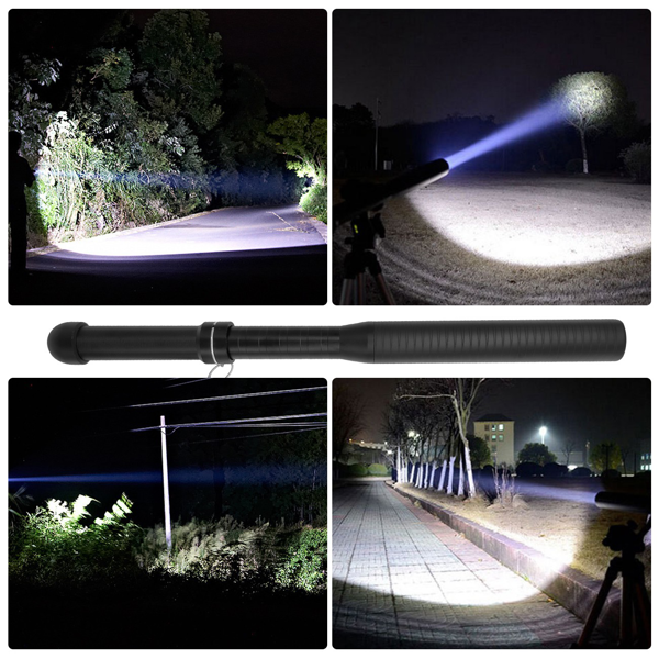 USB可充电LED手电筒3模式户外露营徒步手电筒套装-9