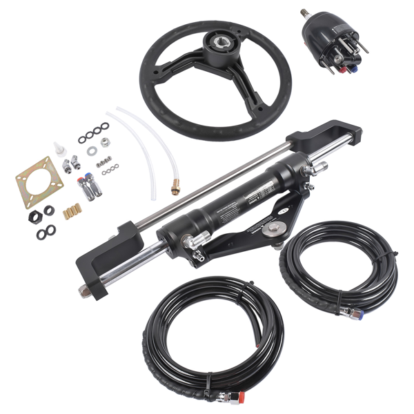 A3 液压方向舵机套件 Hydraulic Steering System w/2 x 14ft Hoses & Hydraulic Cylinder HO5114 Replacement for Boats-3