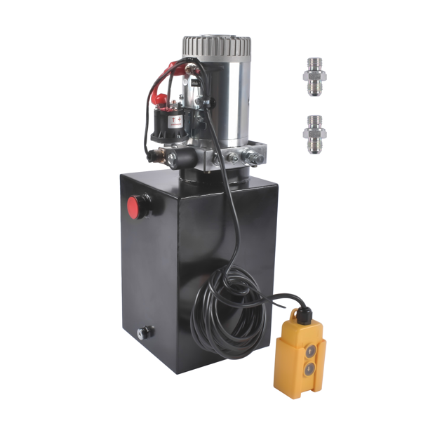 A3 液压泵 13 Quart Single Acting NEW Hydraulic Pump Black Steel Reservoir 12V Power Unit-3