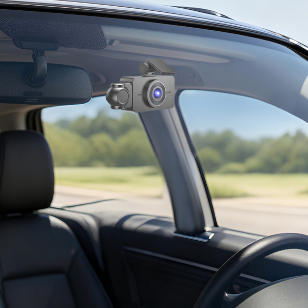 （物流随机发，自提可发加拿大）-三通道行车记录仪套装，配备1080P全高清前置摄像头（140°广角视野）及480P车内/后置摄像头，提供360°全方位车辆防护，支持画中画显示功能，清晰记录碰撞证据。-9