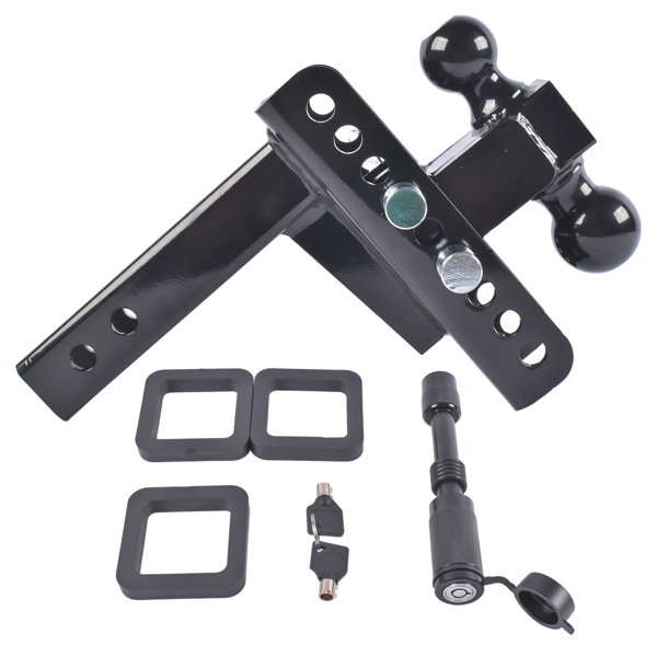 拖车挂接装置 Trailer Hitch 2" Receiver 2" and 2-5 /16" Ball Fit for ATVS RVS Carbon Steel-6