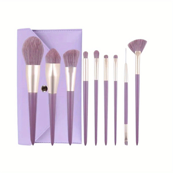 9PCS小紫色土豆化妆刷套装-初学者的无缝便携式刷，包括遮瑕膏，腮红和粉刷，软美工具（禁售亚马逊平台）-1