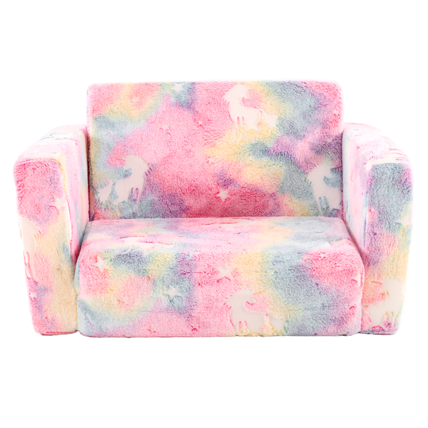 1pcs 全海绵 儿童单人折叠式沙发床 夜光 儿童沙发 粉色独角兽 法兰绒 KS-004-6