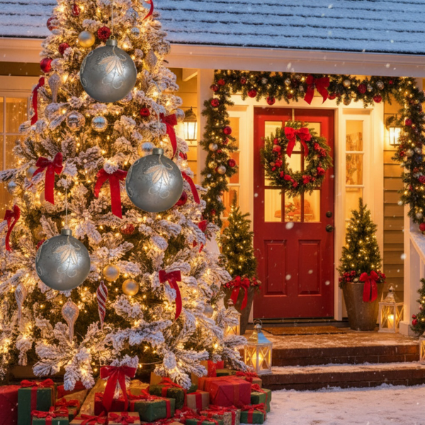 4件套4.7英寸圣诞球装饰品玻璃悬挂装饰品，用于节日树派对装饰用品FBA发货-2