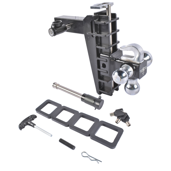 拖车挂接装置 Black Adjustable Trailer Hitch Fits 2.0-Inch Receiver 8" Drop Hitch-4