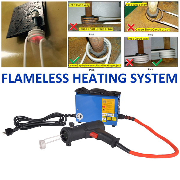 1500W磁铁用于汽车无焰加热，配备4个新线圈-7