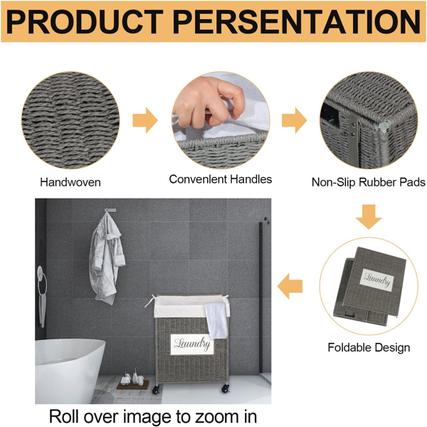 纸编编脏衣篮灰色-6