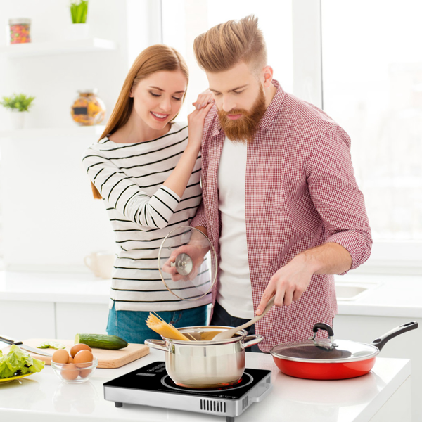 （物流随机发，自提可发加拿大）-3500W单头电炉灶 110V - 快速加热电热板，配备4种预设模式（煎炸/烧烤/炖煮/多功能），12档功率/温度调节，0-3小时定时器，便携式把手及易清洁玻璃表面，适用于宿舍/房车/露营-7