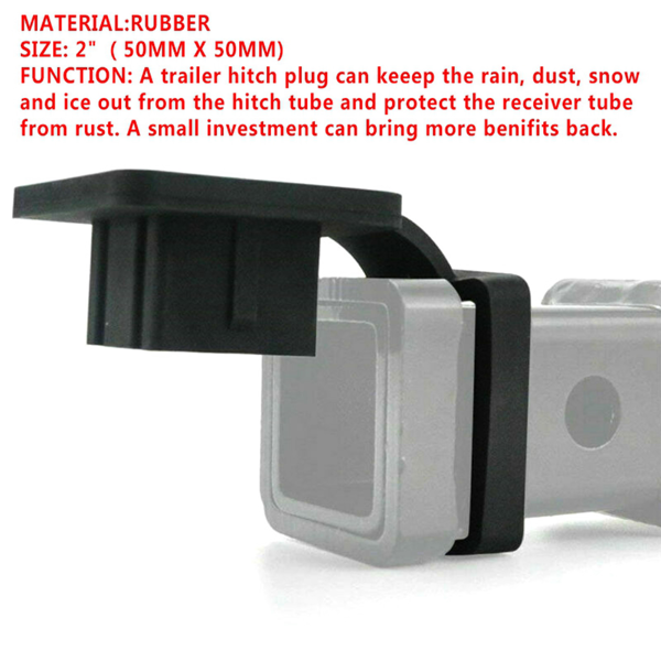 2英寸拖车牵引钩接收器盖插头防尘盖，适合丰田雷克萨斯吉普GMC福特-5