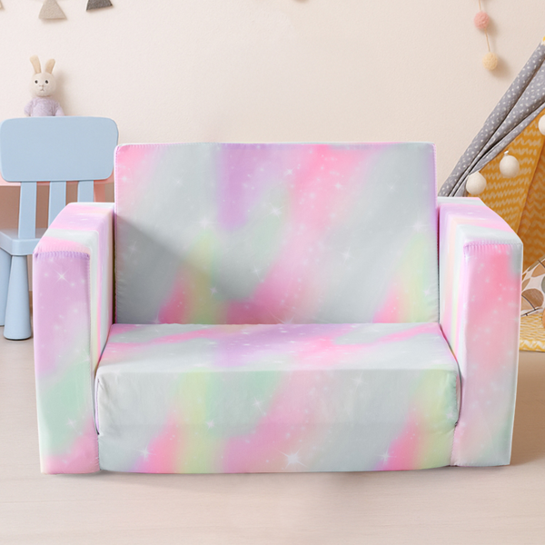1pcs 全海绵 儿童单人折叠式沙发床 儿童沙发 喷绘 斜桃布 KS-001-13