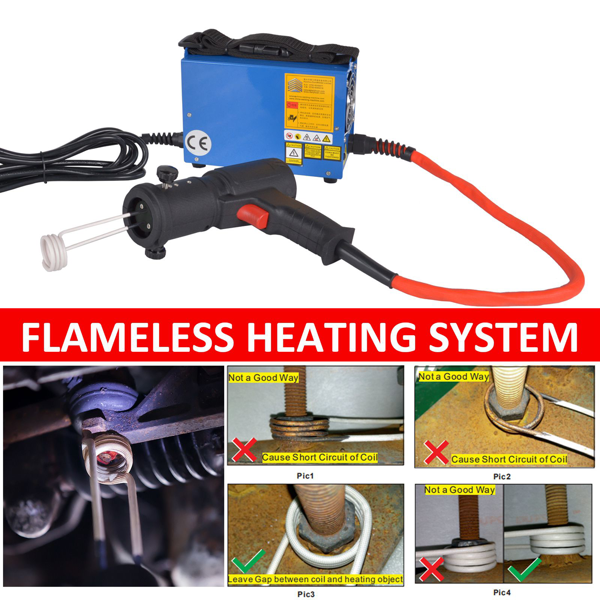 1500W磁铁用于汽车无焰加热，配备4个新线圈-14