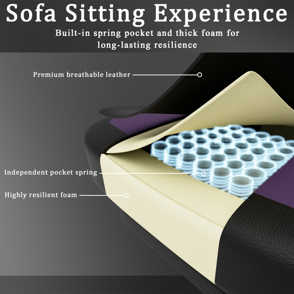 带袋装弹簧坐垫和脚凳的游戏椅，成人人体工学电脑椅，透气PU皮游戏椅，可调节头枕和腰部支撑办公桌椅-4