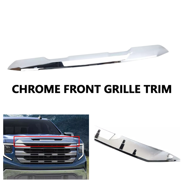 GMC Sierra 1500 2022-2024 2023前上顶部格栅模制装饰铬-8