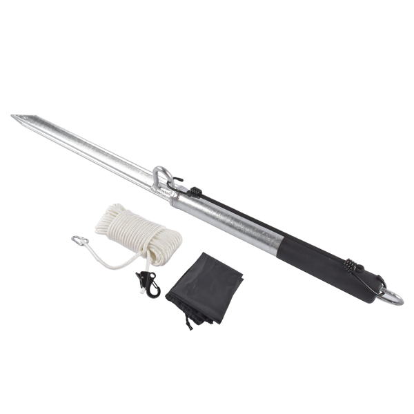 A3 船锚杆 Sand Spike Boat Anchor Pole (38'') w/Hook & 100ft Line Fit for Jet Ski Pontoon Kayak-2