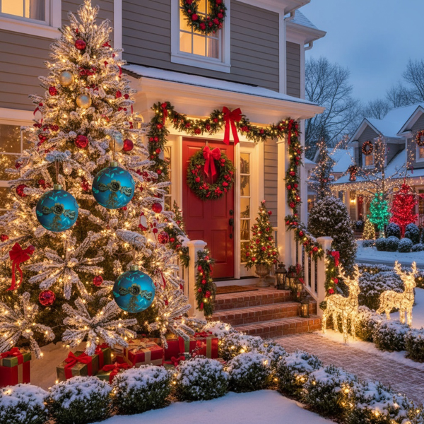 4件套4.7英寸圣诞玻璃球装饰品挂树装饰品闪亮的节日派对用品树装饰品FBA发货-2