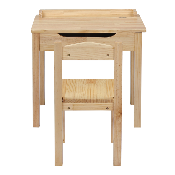 可收纳 长方形 桌面可收纳 原木色 学习桌椅 儿童桌椅 现代 适用于3岁以上 59*40.5*55cm P2密度板 1se-8