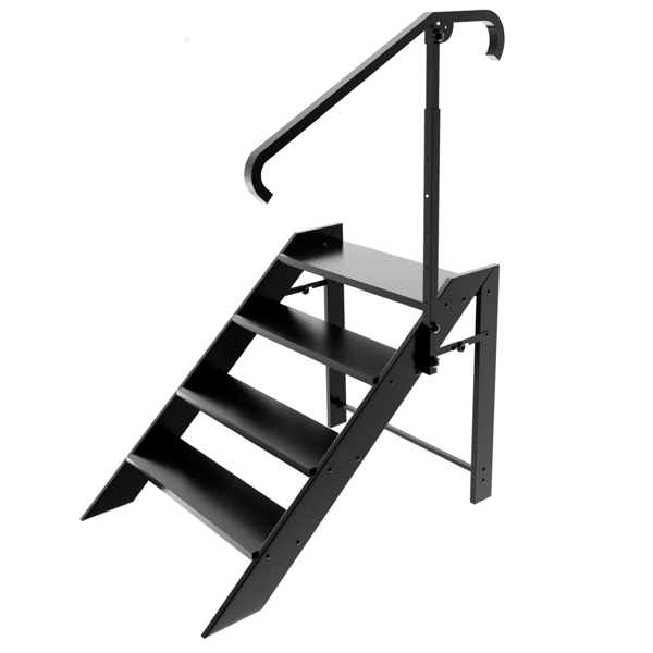 折叠四步梯，可折叠踏脚凳，房车防滑踏板，最大承重660磅（约300公斤），适用于家庭、旅行拖车、露营车、移动房屋、水疗中心及门廊的热水浴缸踏板。-1
