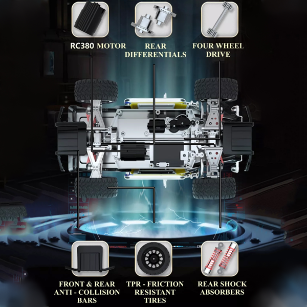 1:16高速RC大轮漂移拖车4X4比例2.4 Ghz新款-4