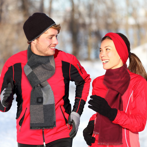 （物流随机发，自提可发加拿大）-加热颈围  暖感加热围巾，USB电源供电，3档温控模式，柔软亲肤可机洗，冬季露营/钓鱼必备-8