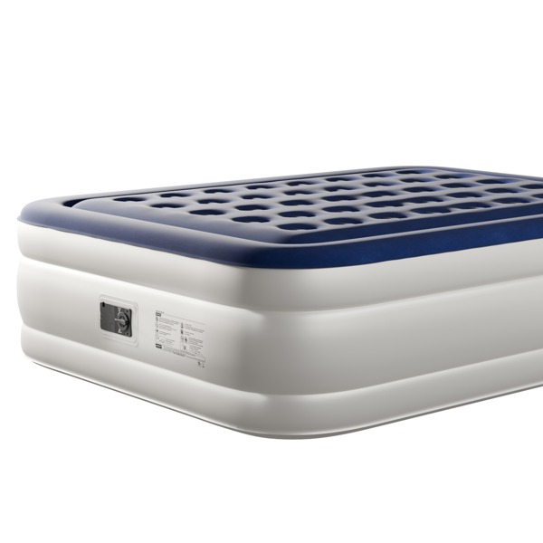 80*60*18in 植绒床面 PVC围带&底部 蓝色+白色 野营床垫 充气 带收纳袋 杯洞 美规插头 200kg-2