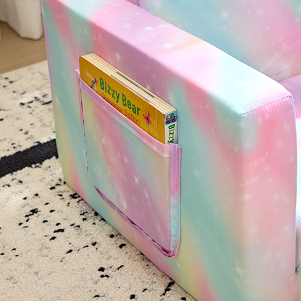 1pcs 全海绵 儿童单人折叠式沙发床 儿童沙发 喷绘 斜桃布 KS-001-12