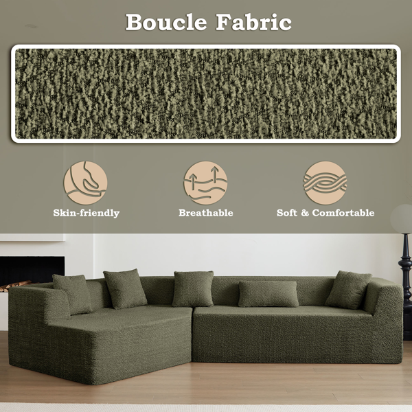 127.5'' Modern Minimalist Sofa With Deep Seat,No Assembly Needed-8