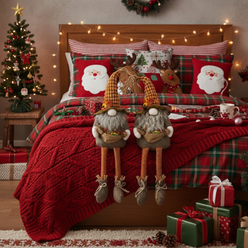 2件套圣诞节侏儒装饰10.2英寸x8.7英寸x24.5英寸织物坐式棕色侏儒，枫叶，非常适合秋季收获和感恩节装饰FBA发货