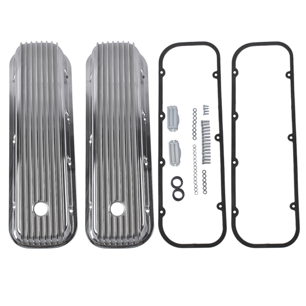 气门室盖 3-11/16" Tall Finned Aluminum Valve Covers Fits for Chevy Big Block 396 402 427 454-7