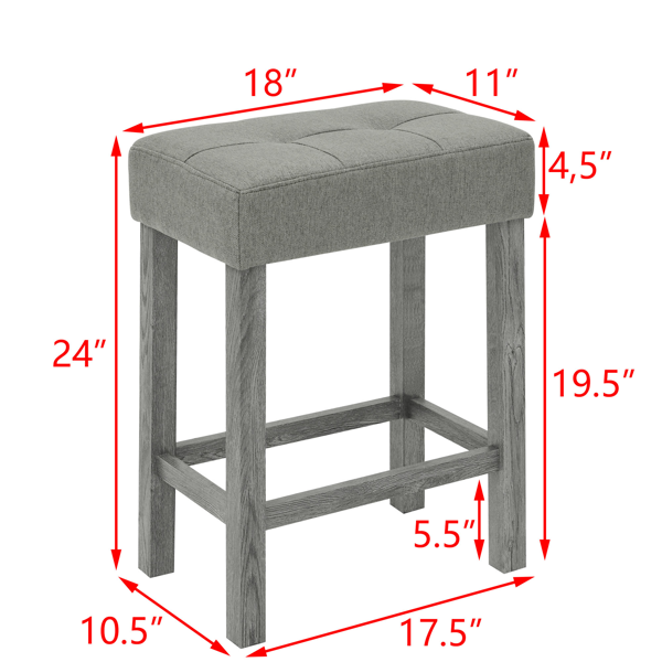 59 英寸吧台桌、餐桌、带电源插座的沙发桌、3 个软垫凳子、4 件套吧台桌椅套装，适用于客厅、餐厅、厨房-4