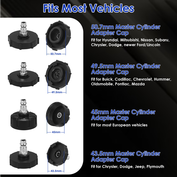 （物流随机发，自提可发加拿大）-3 升刹车放气套装 手动刹车放气真空泵工具组，含 1 升废油瓶及 4 个主缸适配器，单人操作气动刹车油抽取工具，适用于所有车型-4