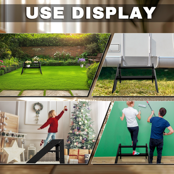 两级折叠梯，可折叠踏脚凳，房车防滑踏板，最大承重660磅（约300公斤），适用于家庭、旅行拖车、露营车、移动房屋、水疗中心及门廊的按摩浴缸踏板-6