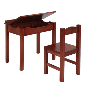 可收纳 长方形 桌面可收纳 深咖色 学习桌椅 儿童桌椅 现代 适用于3岁以上 59*40.5*55cm P2密度板 1se