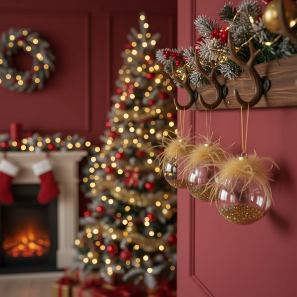 4件套4.7英寸玻璃圣诞球装饰品节日挂树装饰品，用于派对树装饰节日装饰FBA发货-7