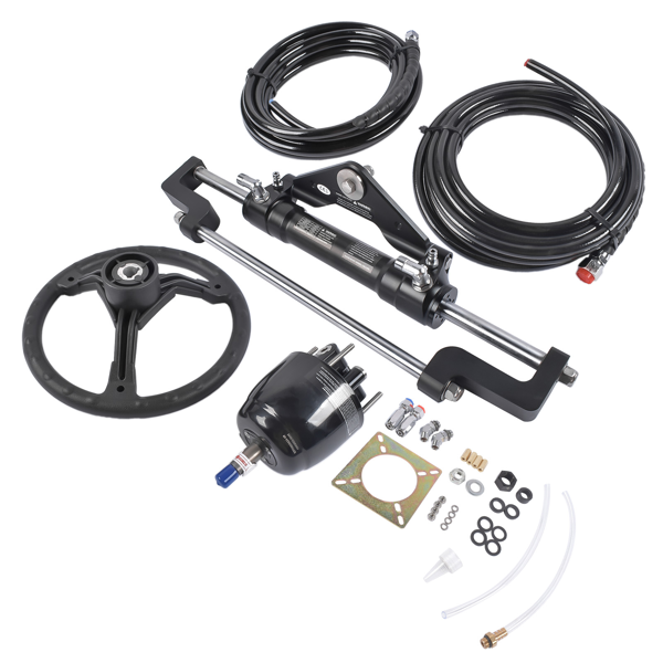 A3 液压方向舵机套件 468(KGF) Complete Marine Hydraulic Steering System w/ 2 x 18ft Hoses 6.9 Mpa-4