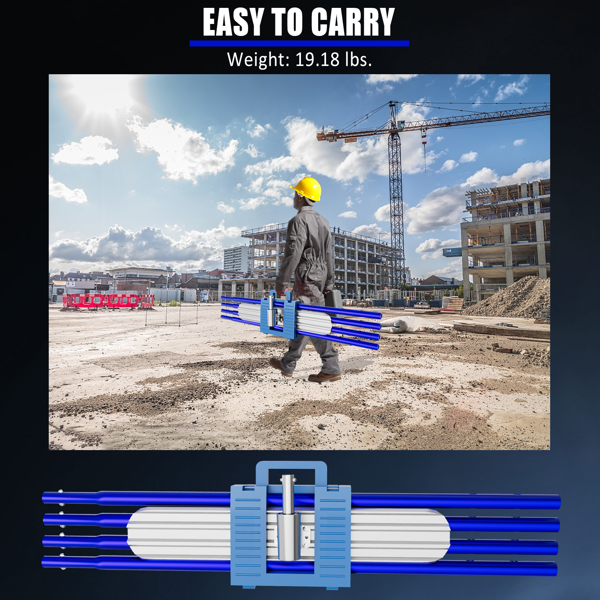 牛角抹子混凝土工具套装，48英寸×8英寸镁铝合金混凝土抹子配4个可组合手柄，带携带工具箱的混凝土牛角抹子，抹灰刀，混凝土收面专用牛角抹子套装-6