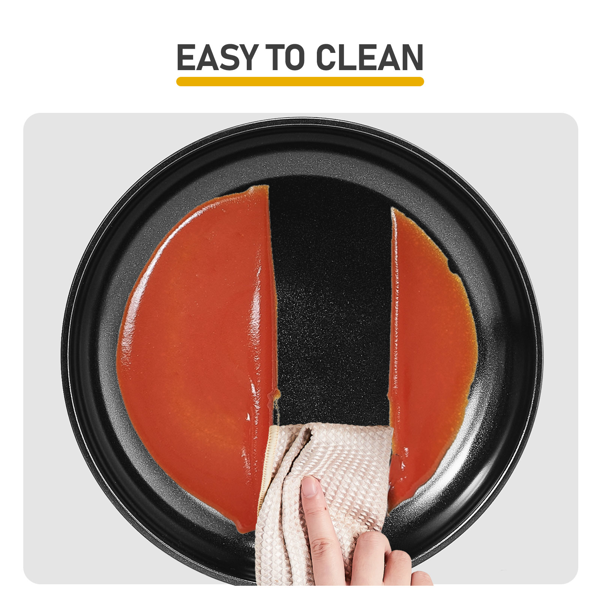 17件 六锅三盖 组装手柄 烹饪锅具 黑色 带28cm汤锅 铝锅套装-7