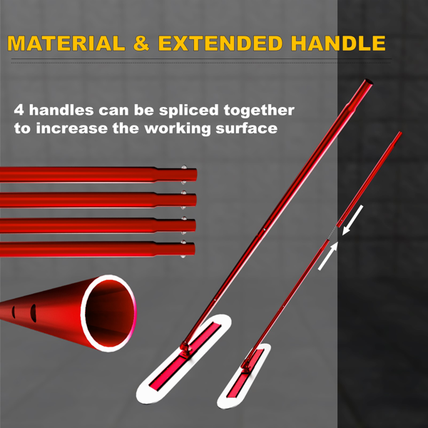 公牛抹子混凝土工具套装，48英寸×12英寸不锈钢抹子配4个可组合手柄，带抹灰刀的混凝土公牛抹子，混凝土表面修整专用公牛抹子套装-2