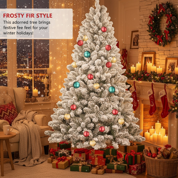 4英尺植绒圣诞树带21个天然松果366个分枝尖端人造植物树全形坚固金属支架PVC人造节日装饰，季节性使用FBA发货-13