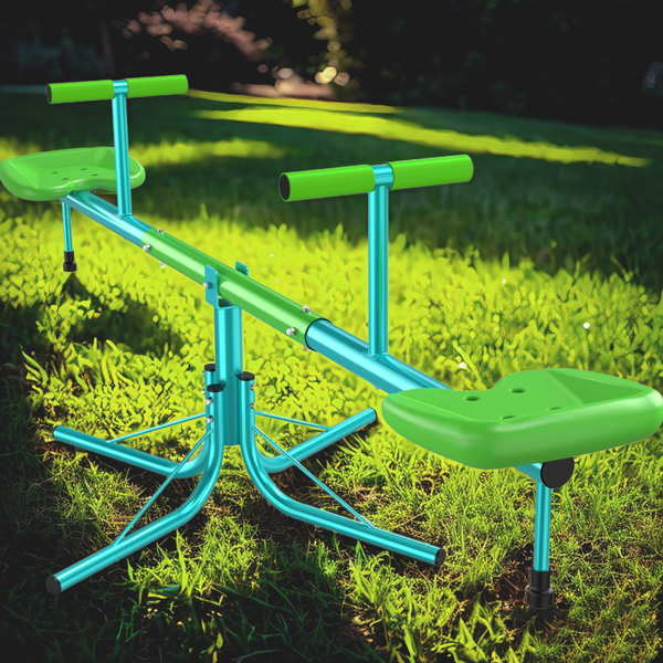 跷跷板，360度旋转幼儿坐和旋转跷跷板蹒跚，儿童户外游戏设备的后院操场-1