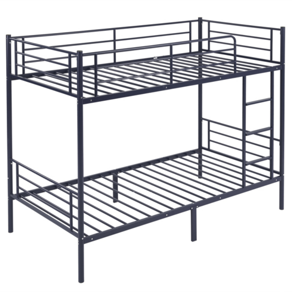 【同款编码：71412208】]蓝色 Twin 双层圆立柱横管护栏竖直梯 铁床 美国-1