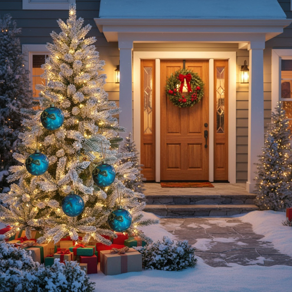 6件套3.9英寸圣诞球装饰品节日树装饰品玻璃吊球彩色装饰派对用品FBA发货-17